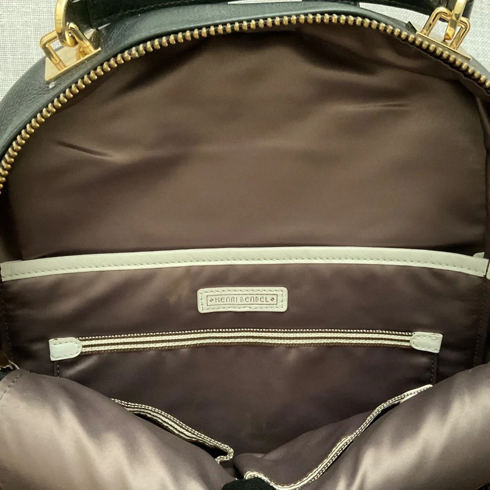 Henri Bendel Soho Black Pebble Leather Backpack